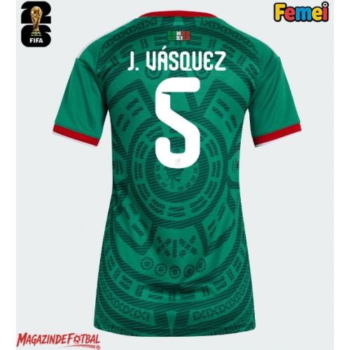 Mexic Johan Vasquez #5 Echipament de Fotbal Replică Mondial 2026 Femei Acasa Mexic Johan Vasquez #5 Echipament de Fotbal Replică Mondial 2026 Femei Acasa